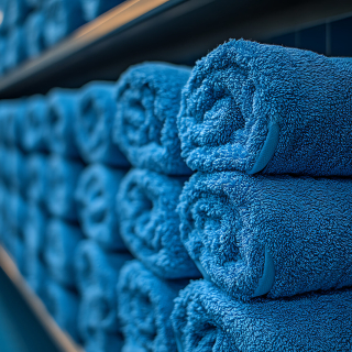 two-clean-neatly-folded-towels-placed-gym-locker-room-creating-tidy-organized-atmosphe